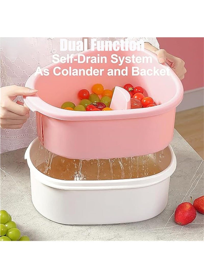 Hihonor Fruit Cleaner Spinner, Large Fruit Washer Spinner with Bowl, Drain, and Colander, Fruit and Vegetable Washing Machine, Quick Washer and Easy to Use Fruit & Vegetable Scrubber (Green) - Image 2