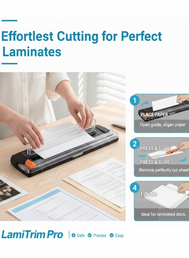 OSMILE 9-in-1 A4 Thermal Laminator Machine with Hot & Cold Settings, Portable Laminating Kit with Pouches (A4/A5/A6), Paper Cutter & Corner Rounder for Home, School, Office - Image 2