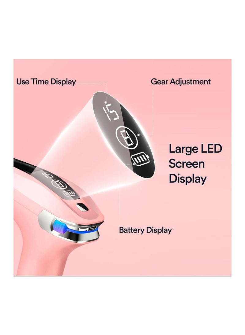 Massager Gun Pro Deep Tissue Therapy Pain Relief Rechargeable Muscle Massager Gun with LCD Display Silent Brushless Motor Percussion Gun 2 Modes 8 Speed Extended Handle Stardust Gray