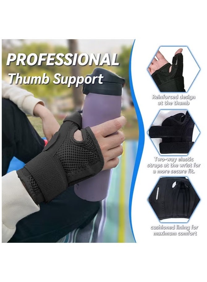 جبيرة الإبهام مع دعامة داعمة للمعصم،جبيرة اصبع يد - دعامة إبهام لتخفيف آلام النفق الرسغي أو التهاب الأوتار، للرجال أو النساء، دعامة معصم تناسب اليدين اليمنى واليسرى - Image 4