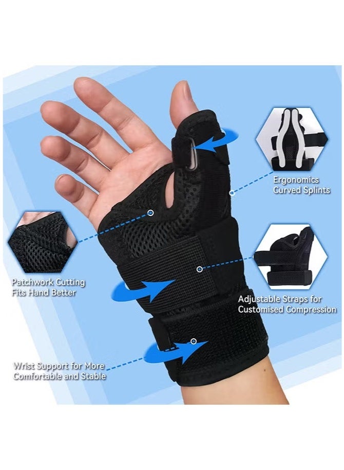 جبيرة الإبهام مع دعامة داعمة للمعصم،جبيرة اصبع يد - دعامة إبهام لتخفيف آلام النفق الرسغي أو التهاب الأوتار، للرجال أو النساء، دعامة معصم تناسب اليدين اليمنى واليسرى - Image 5
