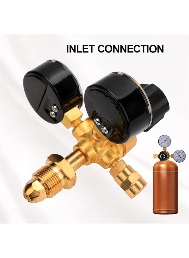 منظم غاز ثاني أكسيد الكربون الأرجون، مقياس، منظم غاز لحام مع خرطوم غاز بطول 6.6 قدم، وصلة مدخل، ضغط إدخال 0-4500 رطل/بوصة مربعة - Image 3