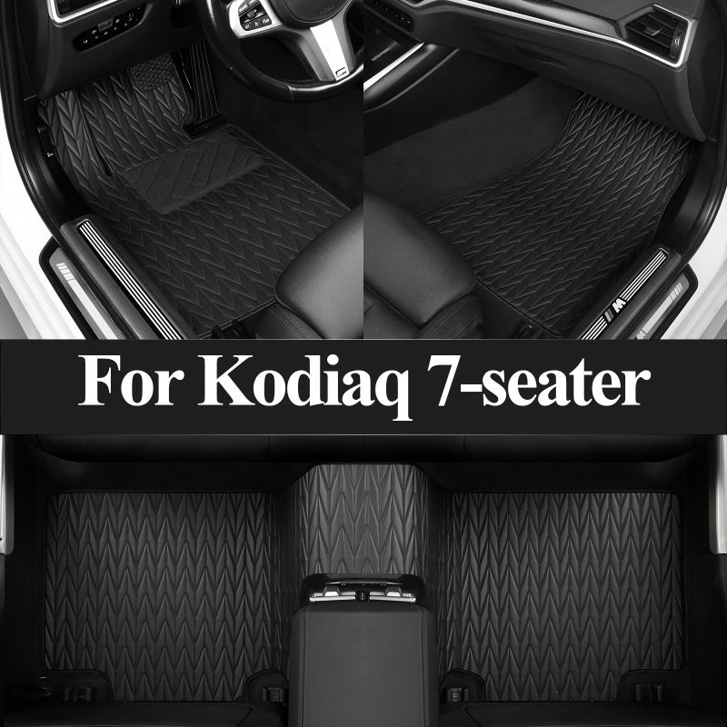 Front And Second Row Floor Mats for Skoda Kodiaq 7 Seater 2016 2024 Heavy Duty Black - Image 3