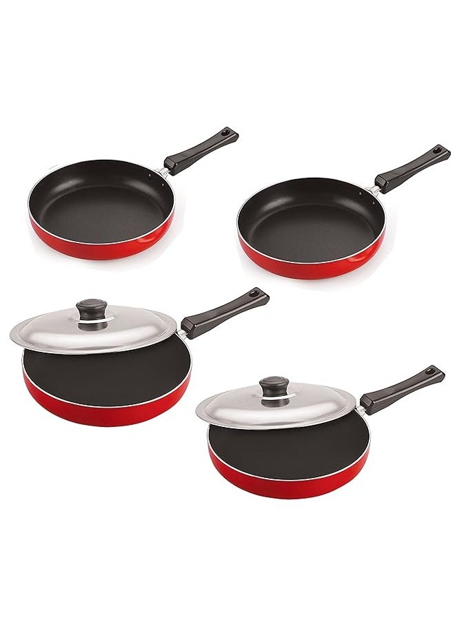 Nirlon Stain Resistance 4  Fry Pan Non-Stick Aluminium Cookware Combo Set - Image 1