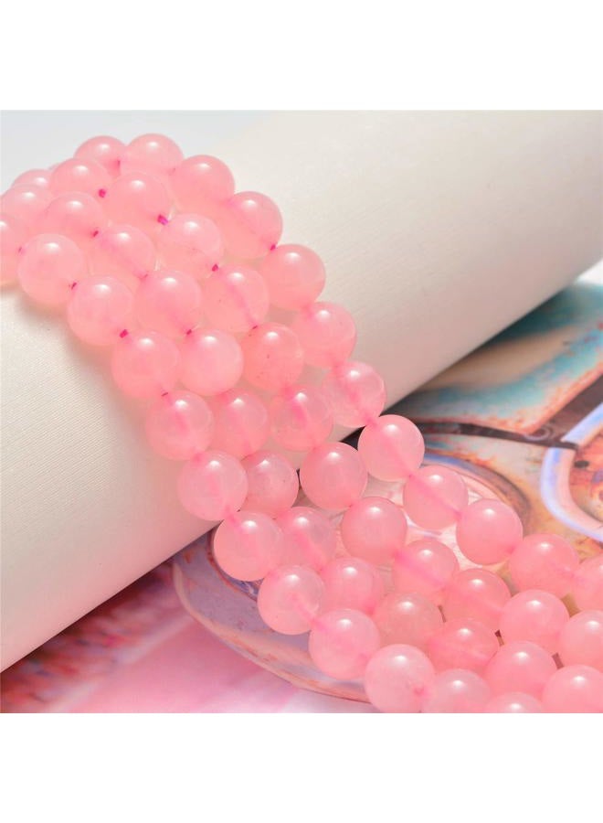 NCB 100PCS 8mm Natural Rose Quartz Beads Gemstone Round Loose Stone Spacer Beads for Jewelry Making with Crystal Stretch Cord (Rose Quartz, 8mm 100Beads) - Image 3
