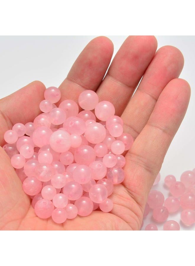 NCB 100PCS 8mm Natural Rose Quartz Beads Gemstone Round Loose Stone Spacer Beads for Jewelry Making with Crystal Stretch Cord (Rose Quartz, 8mm 100Beads) - Image 4