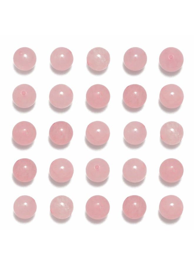 NCB 100PCS 8mm Natural Rose Quartz Beads Gemstone Round Loose Stone Spacer Beads for Jewelry Making with Crystal Stretch Cord (Rose Quartz, 8mm 100Beads) - Image 1