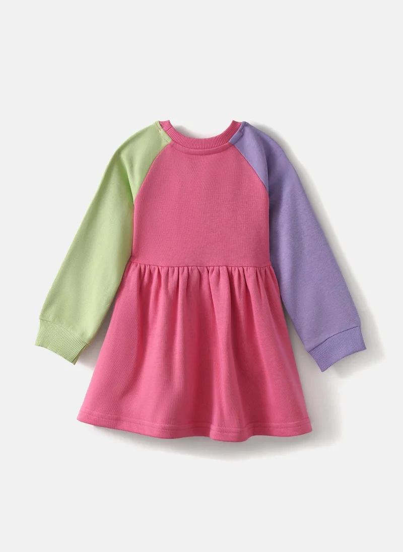 نوتيناتي فستان نوم قطني مطبوع برسومات قطط ملونة بأكمام كاملة وجيوب للبنات من نوتيناتي