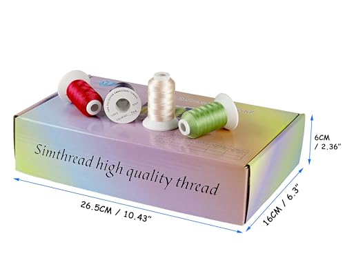 Simthread 40-Color Embroidery Thread Kit, 40 Spools 550 Yds No-Break Anti-Tangle Polyester Thread Fits Brother, Babylock, Janome and More Embroidery Machines - Image 4