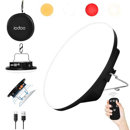 IODOO 16500mAh 60W Rechargeable Camping Light with Remote 3000LM 2700/4000/6500K LED Camping Lantern Portable IP65 Waterproof Tent Lights Power Failur - Image 1