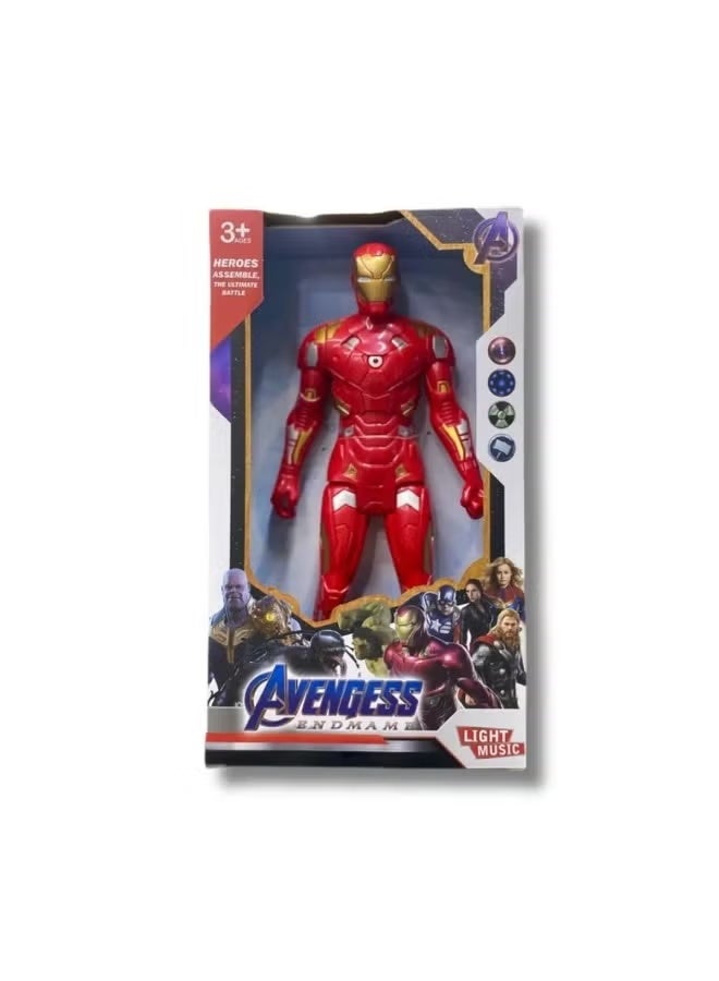 MARVEL Iron Man Action Figure Toy with Light and Music for Kids, Avengers Character - Image 1