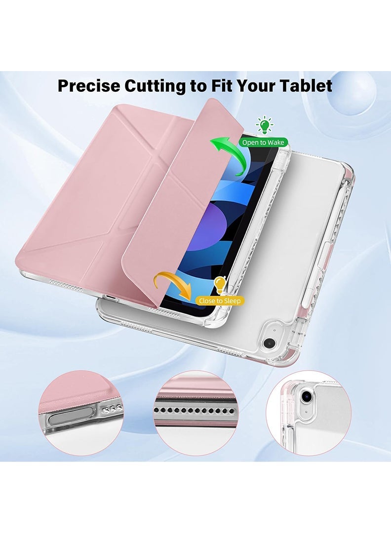 Theodor Case for iPad Air 11 inch M3 2025/Case for iPad Air 11 inch M2 2024 and iPad Air5 10.9 inch 2022/Air4 10.9 inch 2020 Gen with Pencil Holder 8 Mutil Angles Folding Auto Wake/Sleep,Cover for air 5th/air 4th 10.9inch 2022/2020,air 6th/air 7th 11inch 2025/2024- Pink - Image 5