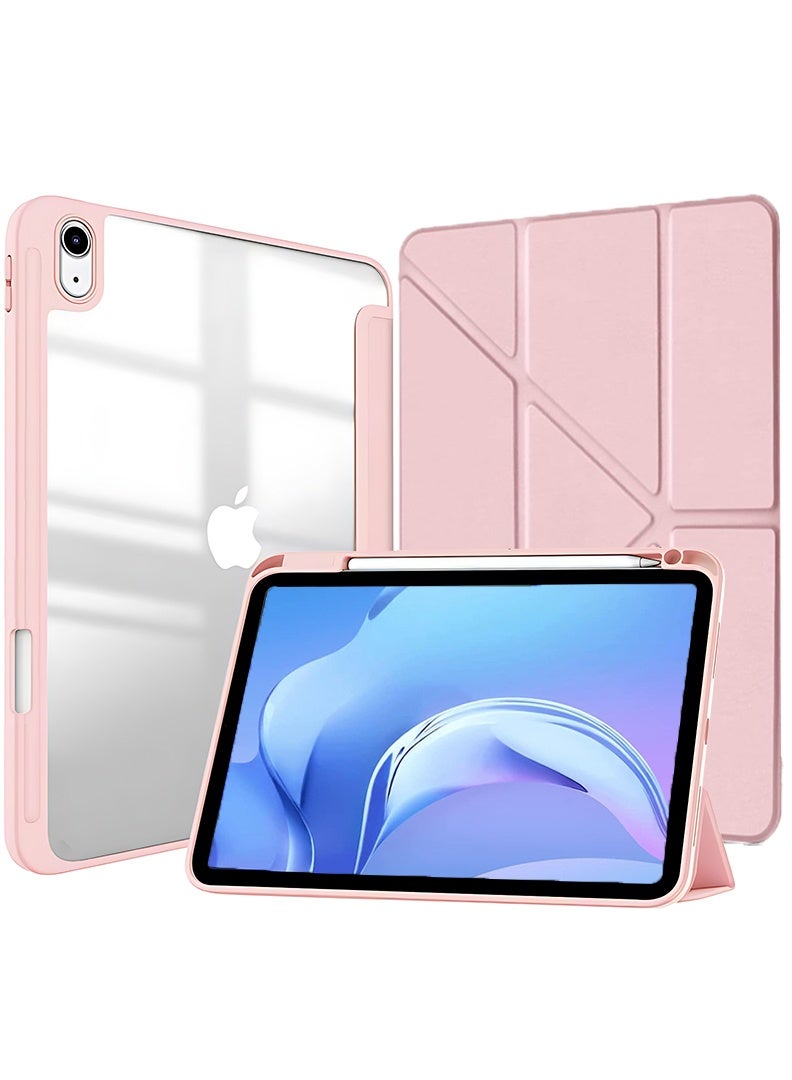 Theodor Case for iPad Air 11 inch M3 2025/Case for iPad Air 11 inch M2 2024 and iPad Air5 10.9 inch 2022/Air4 10.9 inch 2020 Gen with Pencil Holder 8 Mutil Angles Folding Auto Wake/Sleep,Cover for air 5th/air 4th 10.9inch 2022/2020,air 6th/air 7th 11inch 2025/2024- Pink - Image 1