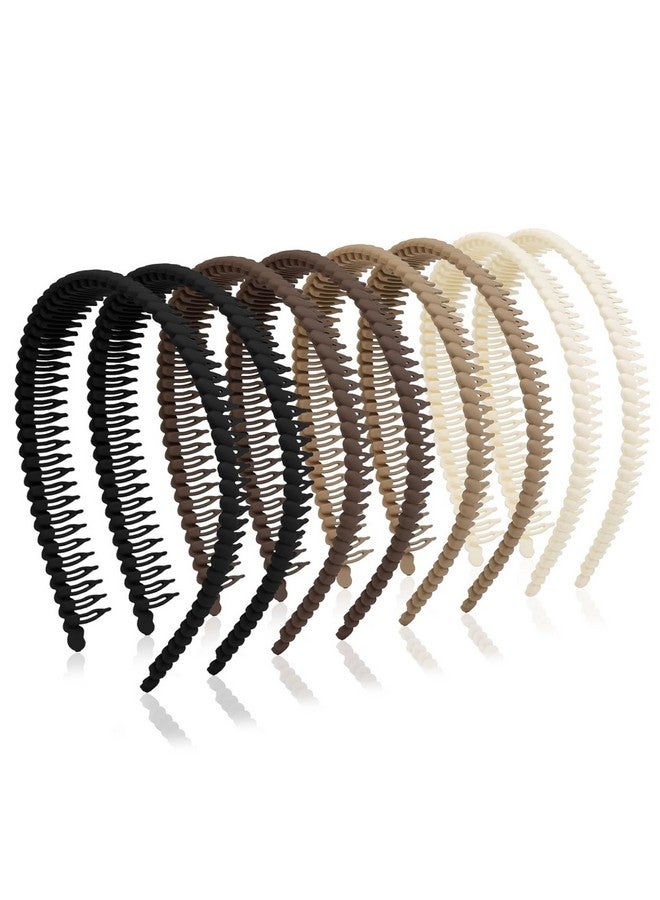 Huachi Headbands for Women Non Slip with Teeth, Plastic Headbands with Teeth Comb Skinny Black Hairbands for Women’s Hair, Wavy Womens Head Bands Fashion Hair Accessories for Women - Image 1