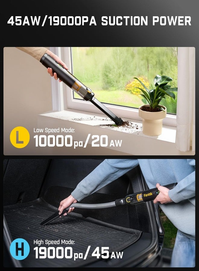 Fanttik Slim V10 APEX Cordless Car Vacuum, 4-in-1 Portable Mini Handheld Vacuum, 19000pa Suction Power, Upgraded Smart Digital Display, 2 Suction Modes for Car, Office Desk, Keyboards - Image 5