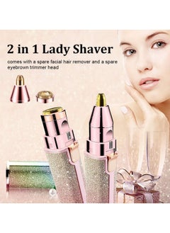Generic 2 in 1 Eyebrow Trimmer & Facial Hair Remover for Women, Rechargeable Eyebrow Razor and Painless Hair Removal  - Image 2