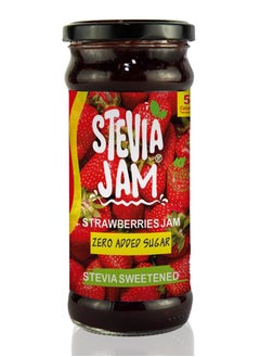 Natural strawberry jam zero sugar added - sweetened with natural stevia from Stevia Jam - low in calories - suitable for everyone who follows a healthy lifestyle