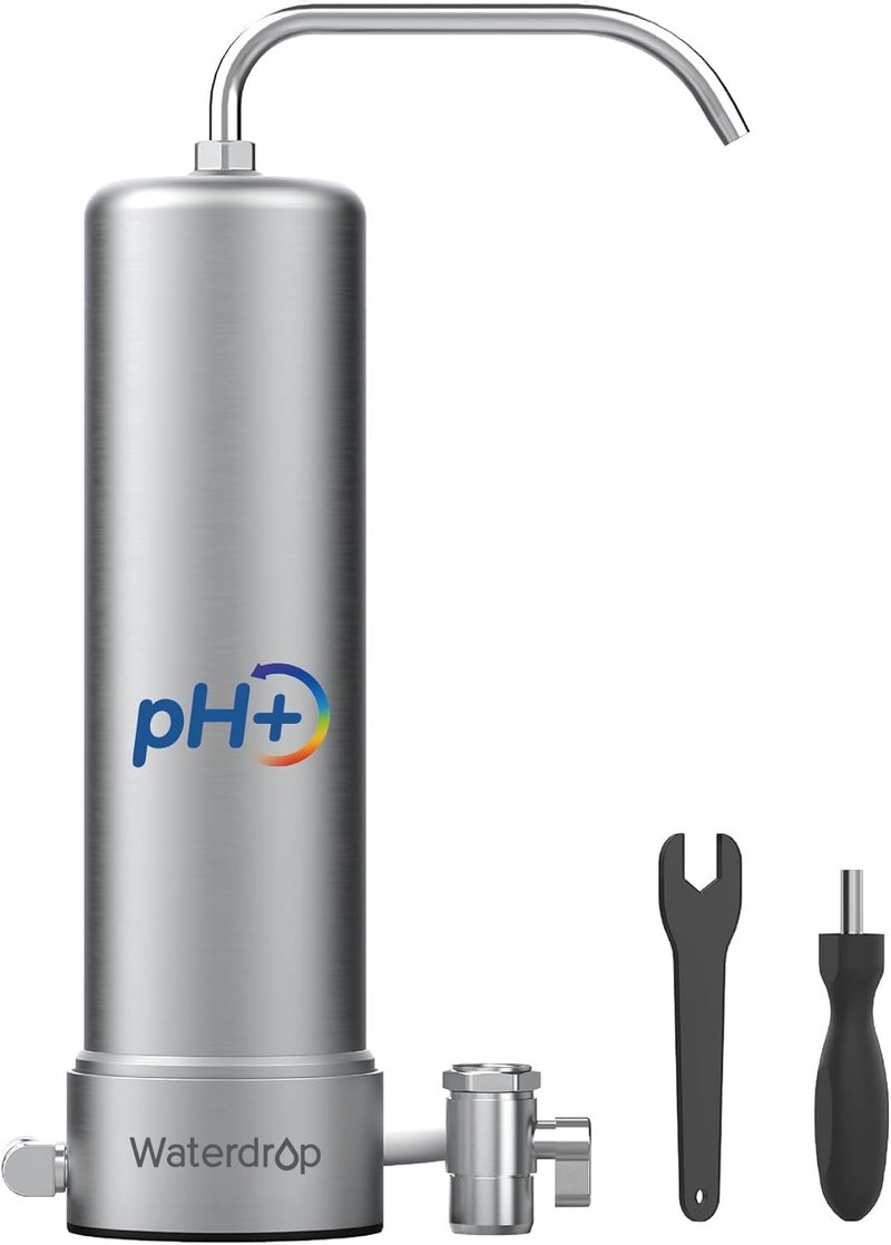 Waterdrop [Alkaline] Waterdrop Water Filter for Sink Faucet, NSF/ANSI 42 Certified Countertop Water Filter System, 5-Stage Stainless Steel Faucet, 8000 Gallons, Reduces 99% Chlorine, WD-CTF-03(1 Filter) - Image 1