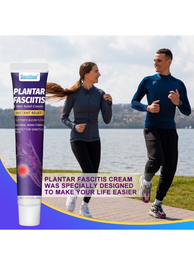 Sumifun Plantar Fasciitis & Heel Relief Cream, Instant Pain Relief Therapy for Foot, Heel Spurs, Arch Pain & Sore Feet, Natural Herbs Formula Supports Blood Flow, Perfect for Sensitive Skin (20g) - Image 4