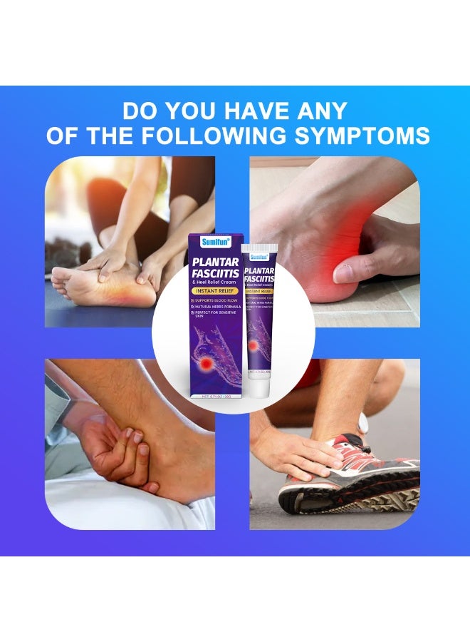 Sumifun Plantar Fasciitis & Heel Relief Cream, Instant Pain Relief Therapy for Foot, Heel Spurs, Arch Pain & Sore Feet, Natural Herbs Formula Supports Blood Flow, Perfect for Sensitive Skin (20g) - Image 3