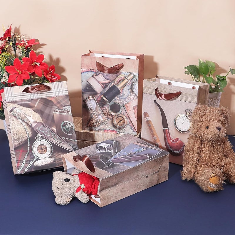 Chocozone Pack of 6 Paper Bags for Gifts Men's Return Gift Bags for House Warming Ceremony Bachelor Party (18cm*23cm) - Image 2