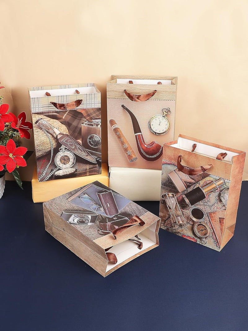 Chocozone Pack of 6 Paper Bags for Gifts Men's Return Gift Bags for House Warming Ceremony Bachelor Party (18cm*23cm) - Image 3