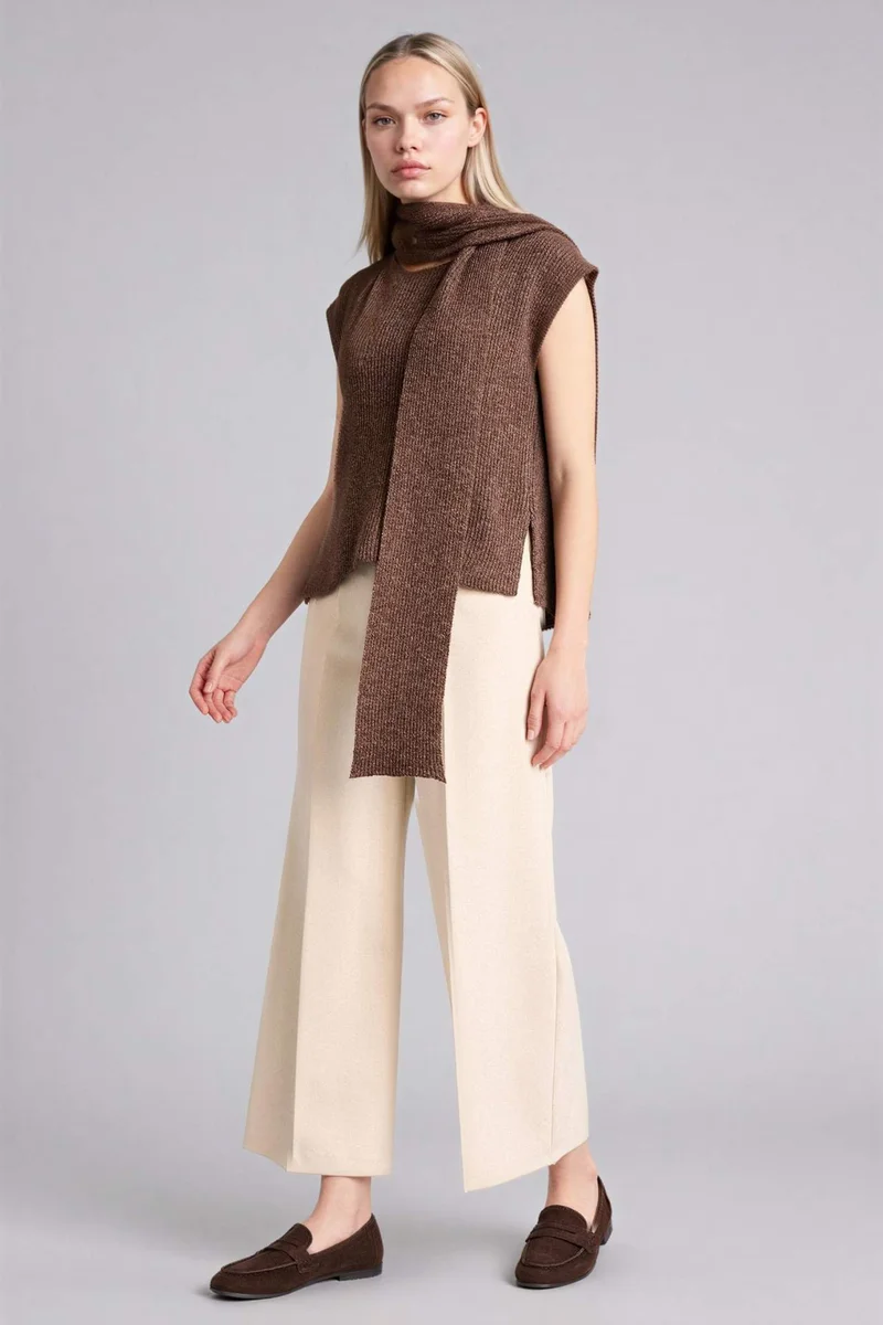 ديفاكتو Culotte Fit Regular Hem Trousers