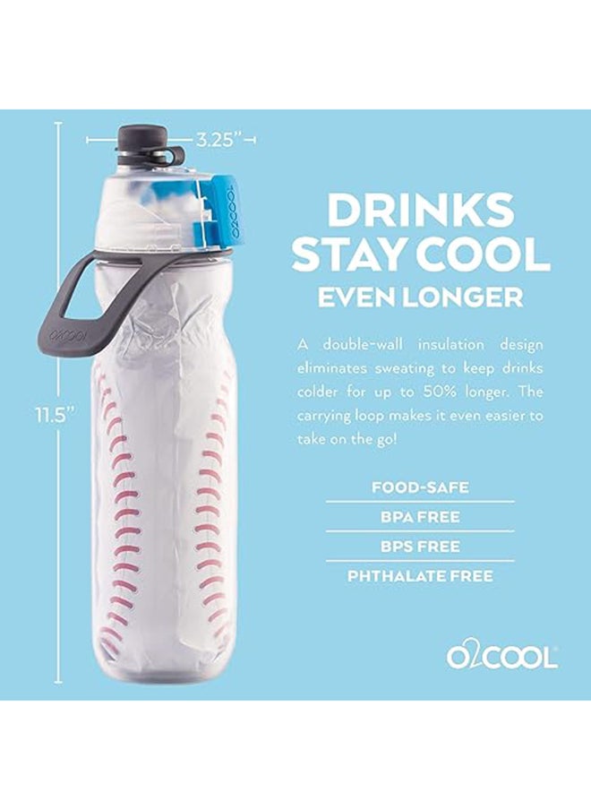 O2COOL O2COOL Misting Insulated Water Bottle, Mist 'N Sip Sports Series by , 20 oz 20 Ounce HMCDP31BB1  - Image 3