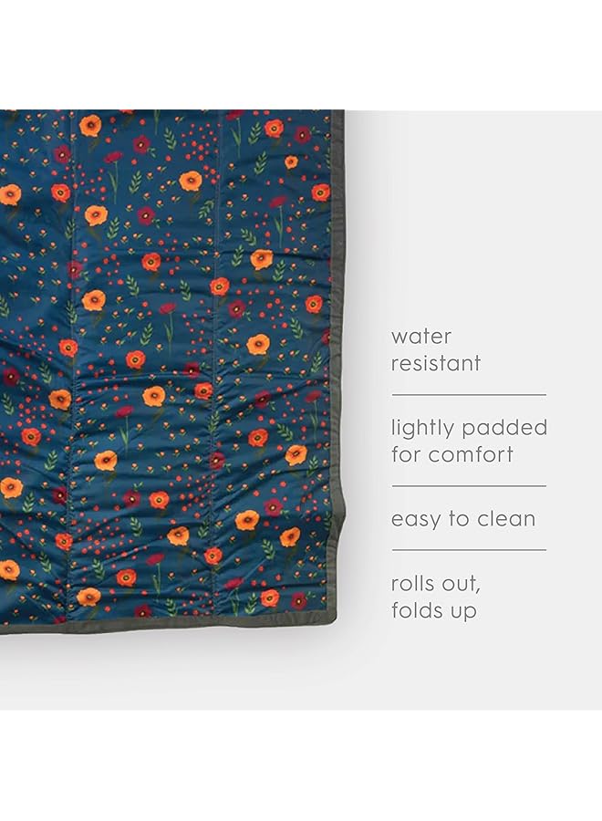 ليتل يونيكورن بطانية Midnight Poppy للاستخدام الداخلي والخارجي مصنوعة من البوليستر بنسبة 100% ومقاومة للماء وسهلة التنظيف ويمكن مسحها بسهولة ويمكن حملها للأطفال الصغار والرضع ويمكن غسلها في الغسالة 5 × 5 قدم - Image 5