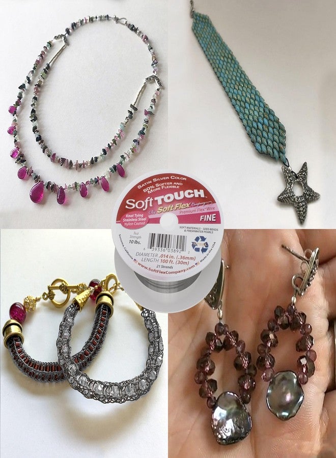 Soft Flex 21 Strand Stringing Wire - Flexible Braided - Fine 0.14 Diameter - Jewelry Making Bead Wire - Satin Silver - Image 2