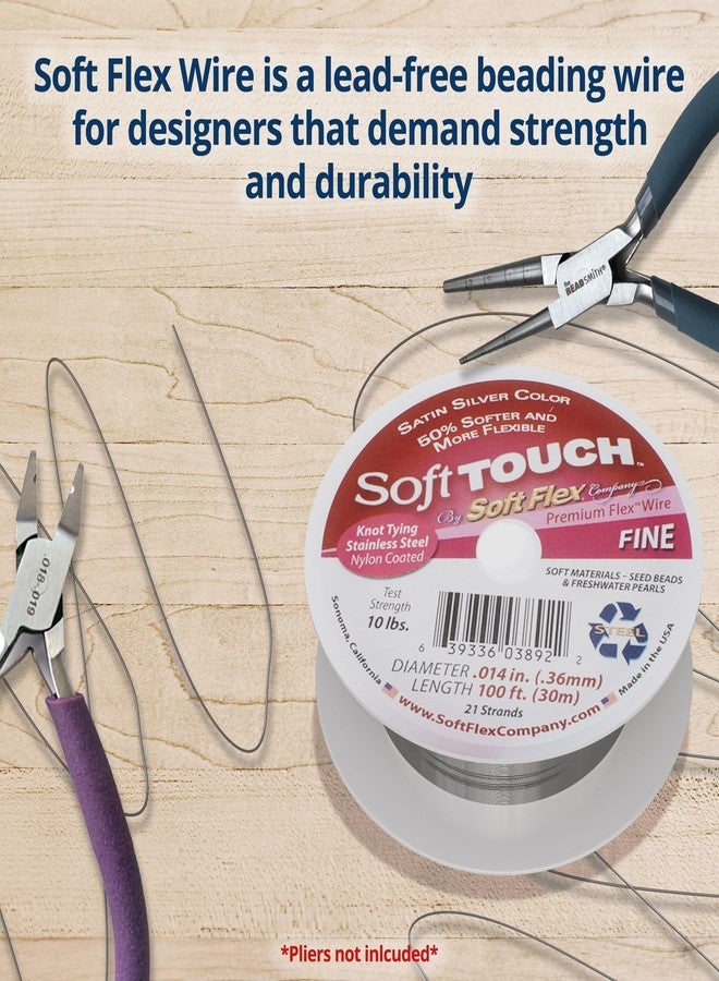 Soft Flex 21 Strand Stringing Wire - Flexible Braided - Fine 0.14 Diameter - Jewelry Making Bead Wire - Satin Silver - Image 5