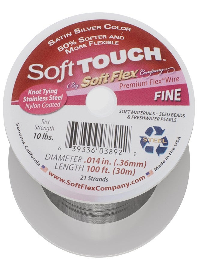 Soft Flex 21 Strand Stringing Wire - Flexible Braided - Fine 0.14 Diameter - Jewelry Making Bead Wire - Satin Silver - Image 1