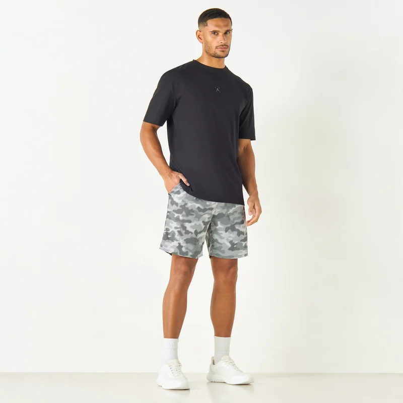 ADOT by Splash Printed Shorts with Elasticated Waistband and Pockets