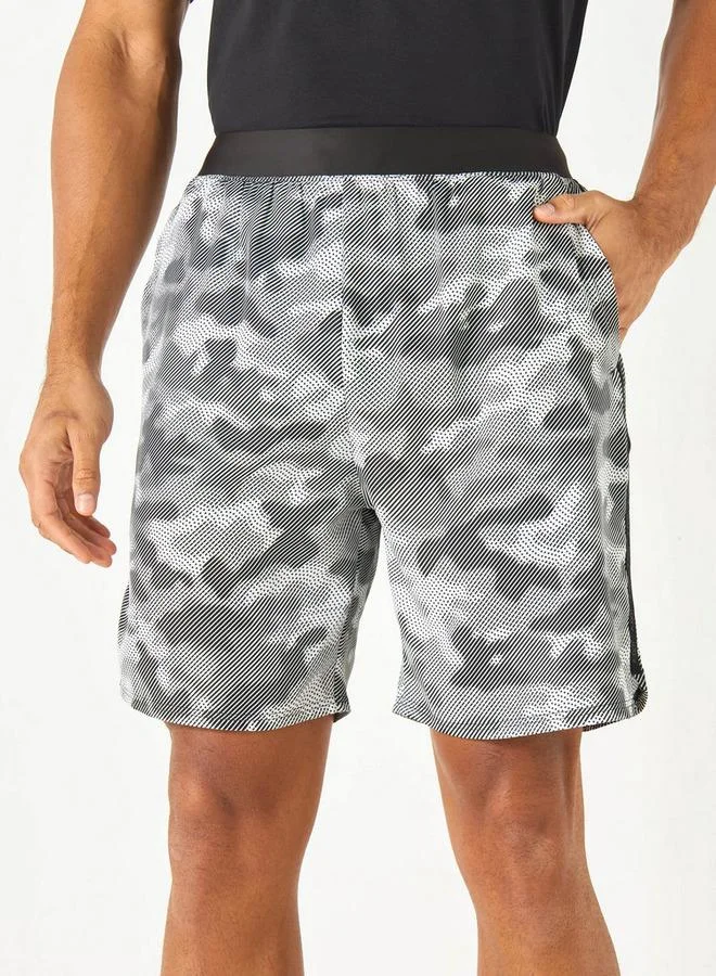 ADOT by Splash Printed Shorts with Elasticated Waistband and Pockets