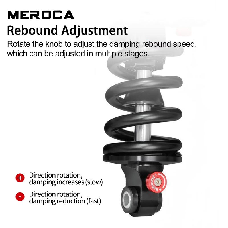 MEROCA Adjustable Air Spring Coil Over Shock Absorber for Mountain Bikes, 190-265mm, 550LBS Spring, Rebound, Compression, Preload, and Air Pressure (200-300 PSI) Fits MTB/Downhill/eBikes - Image 5