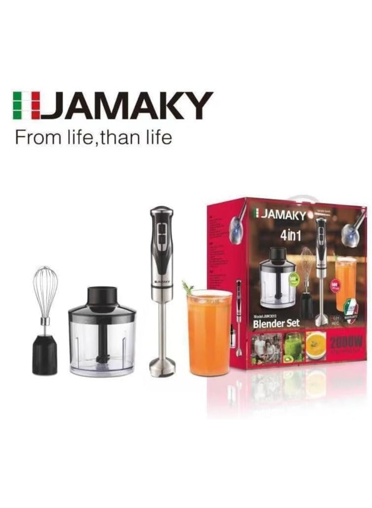 JAMAKY Italy Jamaki 4 in 1 Hand Blender 2000 Watts, White - Image 2