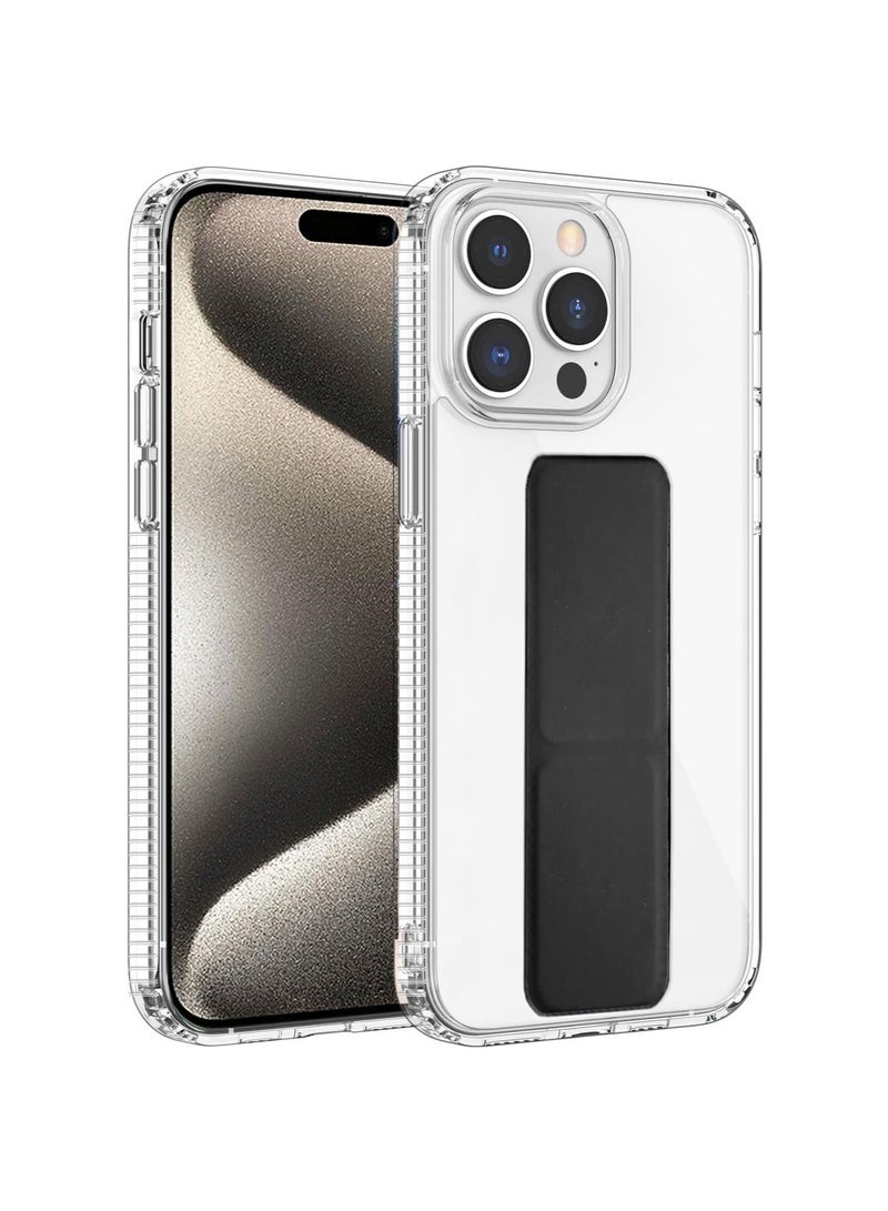 Wtech TPU Hand Grip Air Pillow Case Cover For Apple iPhone 15 Pro 2023 Clear/Black - Image 1