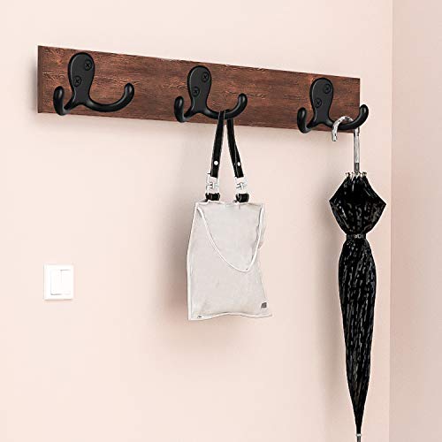 IBosins 20 Pack Heavy Duty Double Prong Coat Hooks Wall Mounted with 40 Screws Retro Double Hooks Utility Hooks for Coat, Scarf, Bag, Towel, Key, Cap, Cup, Hat - Image 4