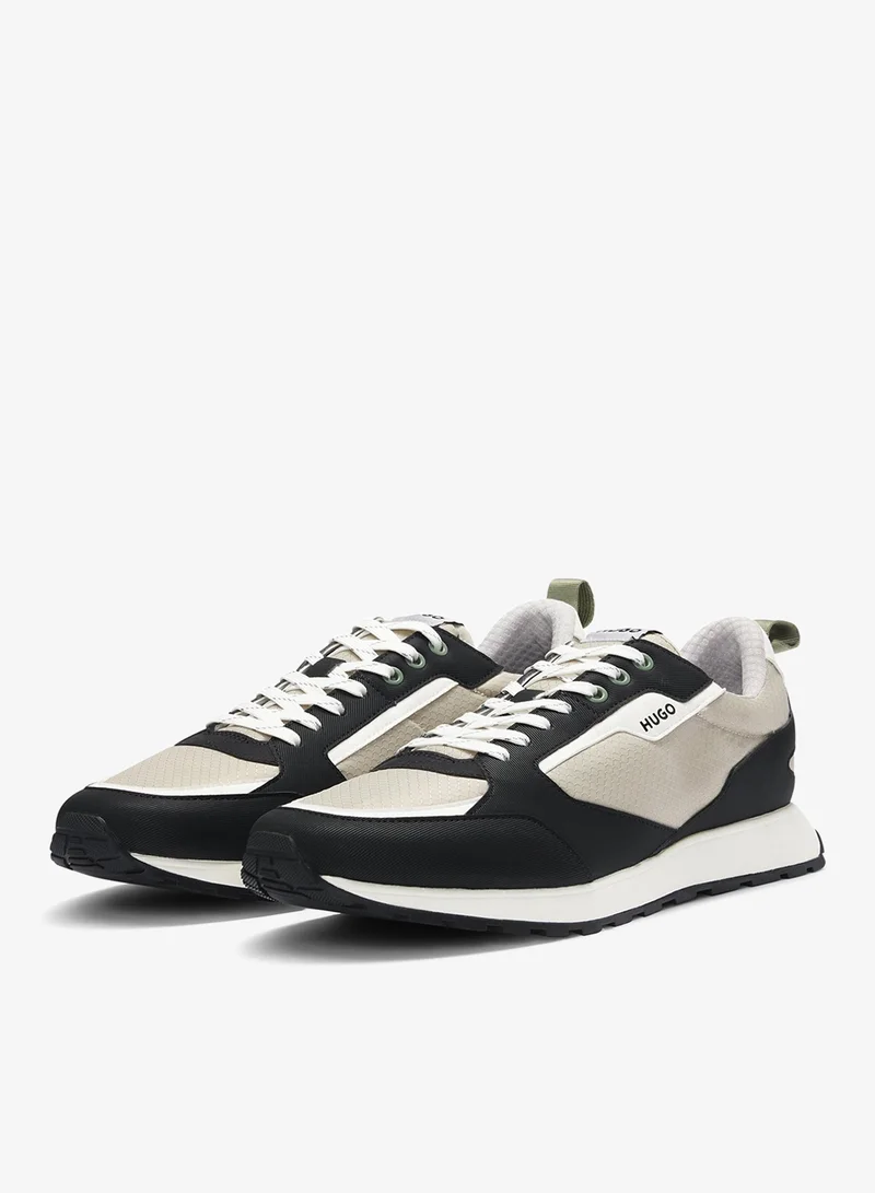 HUGO Mixed-material trainers with ripstop and faux leather