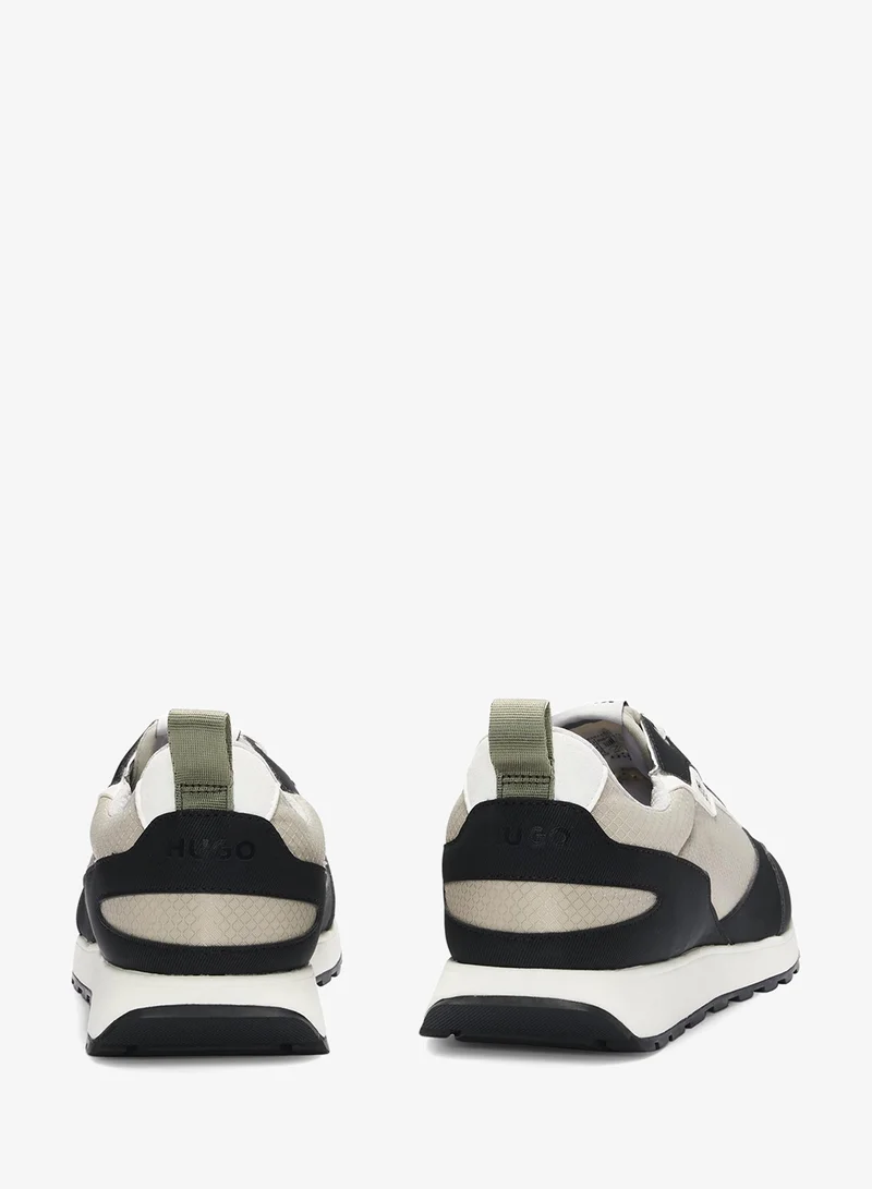 HUGO Mixed-material trainers with ripstop and faux leather