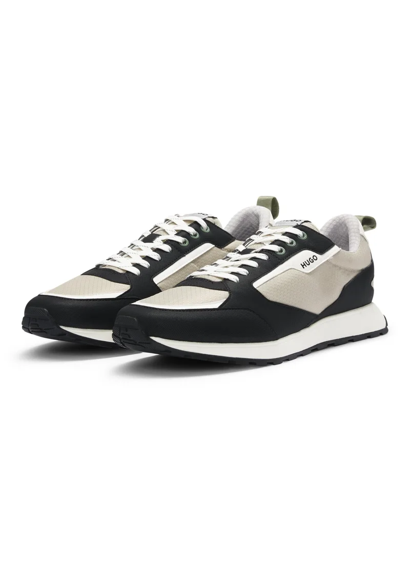 هوجو Mixed-material trainers with ripstop and faux leather