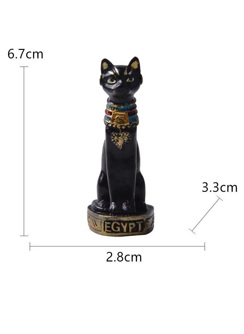 AROAQ Cat Statue Ornament, Strong And Durable Egyptian Cat Figurine, Elegant And Beautiful Vintage Cat Statue, Stylish Mini Animal Ornament For Home Office Decoration, (1pc, White) - Image 4