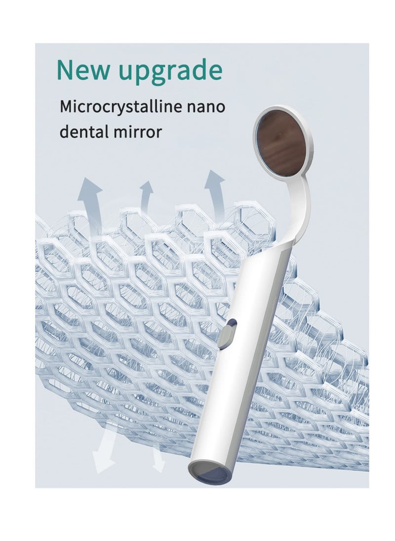 Excefore - LED Lighted Teeth Inspection Mirror, 2 Pieces Dental Mirror for Teeth with Light, Anti Fog Curve Angle Mouth Mirrors, Dentist Oral Care Tool, Oral Inspection Mirror for Home Use (Light Blue) - Image 1