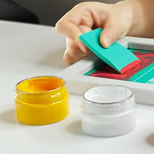 JAJADO 6 Jars Chalk Paste Paint for Stencils, 50ML Silk Screen Stencil Paint for Adhesive Stencil Painting on Wood, T-Shirt, Chalkboard, Wall, Stone, Craft Paint Screen Printing Ink Paint - Image 3