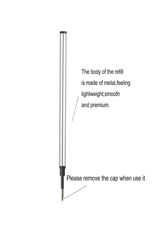 CXWBIM 6 Pcs Black Ink Pen Refills,0.7 mm Medium Point 4.37 inch Length Replaceable Refills Metal Gel Ink Rolling for Retractable Ballpoint Pens Office School (Black) - Image 3