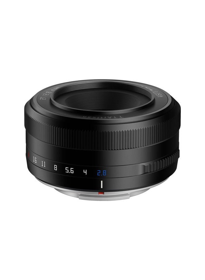 TTartisan 27mm F2.8 Autofocus Lens, Compatible with Fuji X-Mount Cameras XS10 X-A5 X-A7 X-M1 X-M2 X-E4 X-T1 X-T10 X-T2 X-T20 X-T3 X-T4 X-T100 X-T200 X-T30 X-Pro1 X-Pro2 X-Pro3 X-E1 Black - Image 1