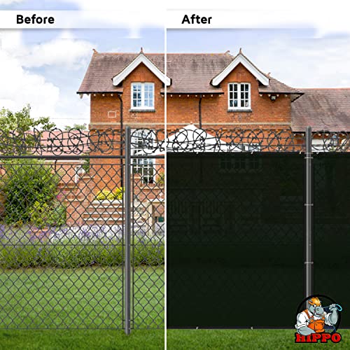 HIPPO - Safety & Privacy Screen Fence Heavy Duty Shade Net with Polyester Band, Brass Eyelets & Tie Cords (5 ft 8 in X 12 FT, Dark Green) - Image 4