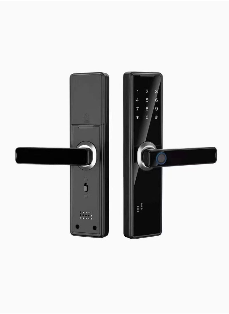 Arabest Indoor Fingerprint Lock Black Graffiti Bluetooth Version with Lock Body Fingerprint Lock Entry Door Office Room Door Electronic Smart Lock Combination Lock  - Image 1