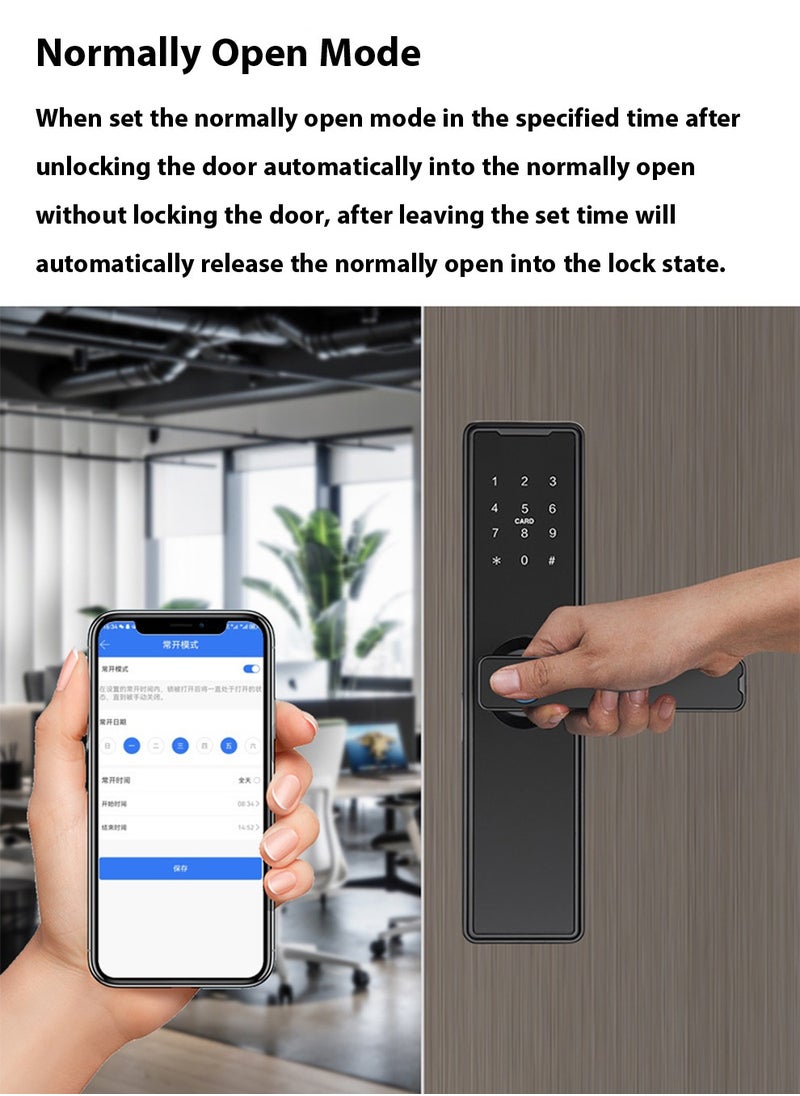 Arabest Indoor Fingerprint Lock Black Graffiti Bluetooth Version with Lock Body Fingerprint Lock Entry Door Office Room Door Electronic Smart Lock Combination Lock  - Image 3