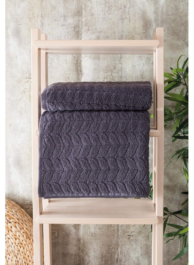 BAGNO MILANO BAGNO MILANO 100% Turkish Cotton Jacquard Luxury Towel Set - Quick Dry Non-GMO Ultra-Soft, Plush and Absorbent Luxury Durable Turkish Towels Set (Grey, 6 pcs Towel Set)  - Image 5